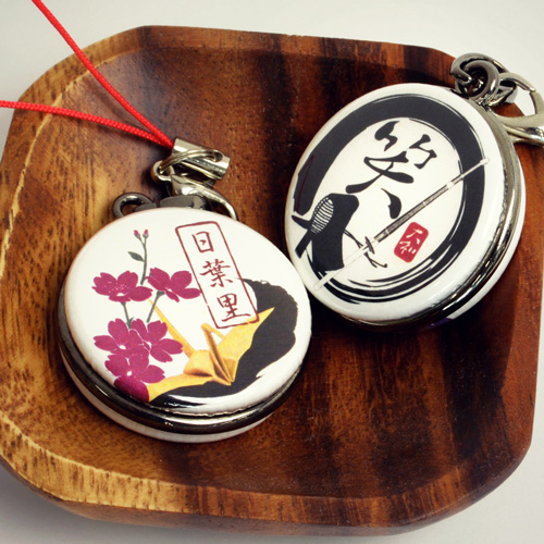 32mm 缶バッジ用 ダブルサイドペンダントパーツ [シルバー] 10個